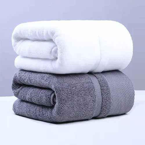 High Quality Satin Plain White Luxury Bath Towel 100% Cotton for Hotel Use